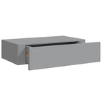 Scaffale con Cassetti da Parete Grigio 40x23,5x10 cm in MDF
