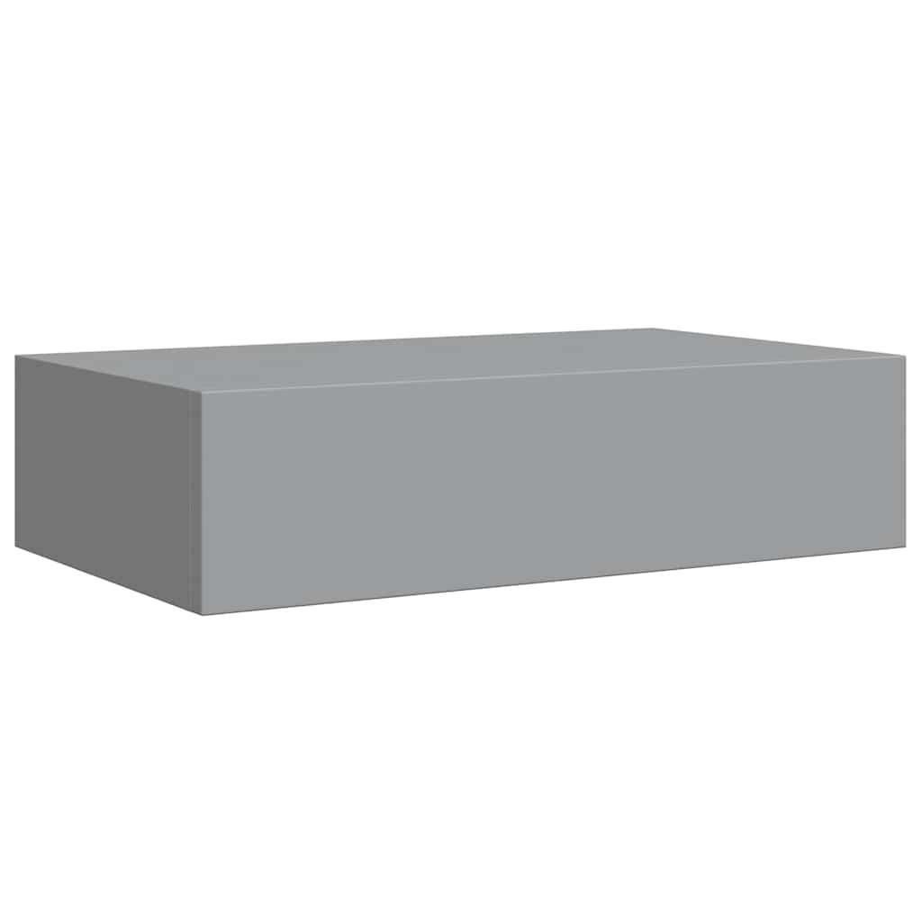 Scaffale con Cassetti da Parete Grigio 40x23,5x10 cm in MDF