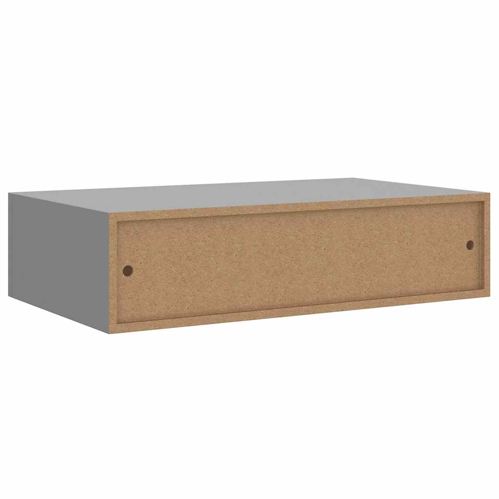 Scaffale con Cassetti da Parete Grigio 40x23,5x10 cm in MDF