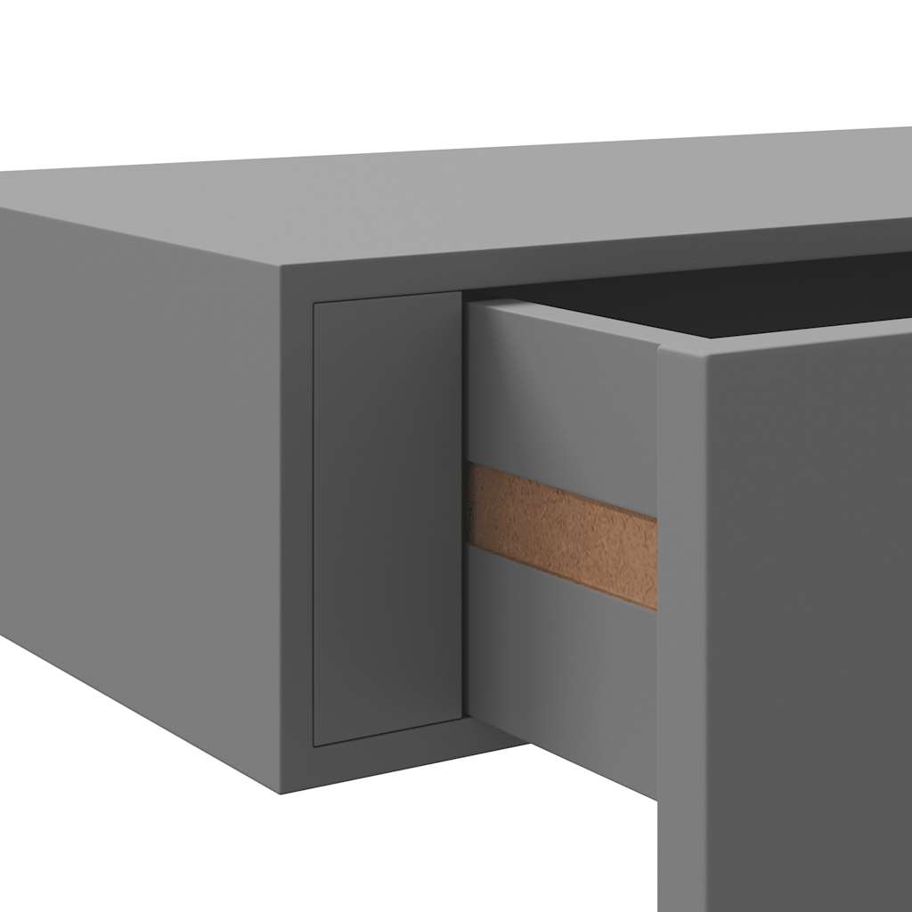 Scaffale con Cassetti da Parete Grigio 40x23,5x10 cm in MDF