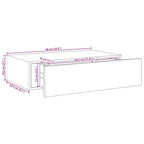 Scaffale con Cassetti da Parete Grigio 40x23,5x10 cm in MDF