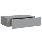Scaffali con Cassetti da Parete 2 pz Grigi 40x23,5x10 cm MDF