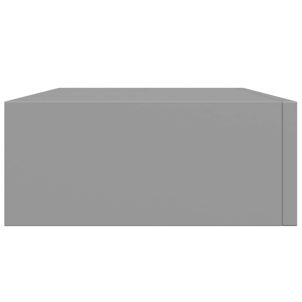 Scaffali con Cassetti da Parete 2 pz Grigi 40x23,5x10 cm MDF