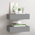 Scaffali con Cassetti da Parete 2 pz Grigi 40x23,5x10 cm MDF