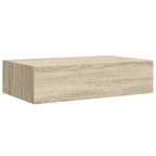 Scaffale con Cassetti da Parete Rovere 40x23,5x10 cm in MDF