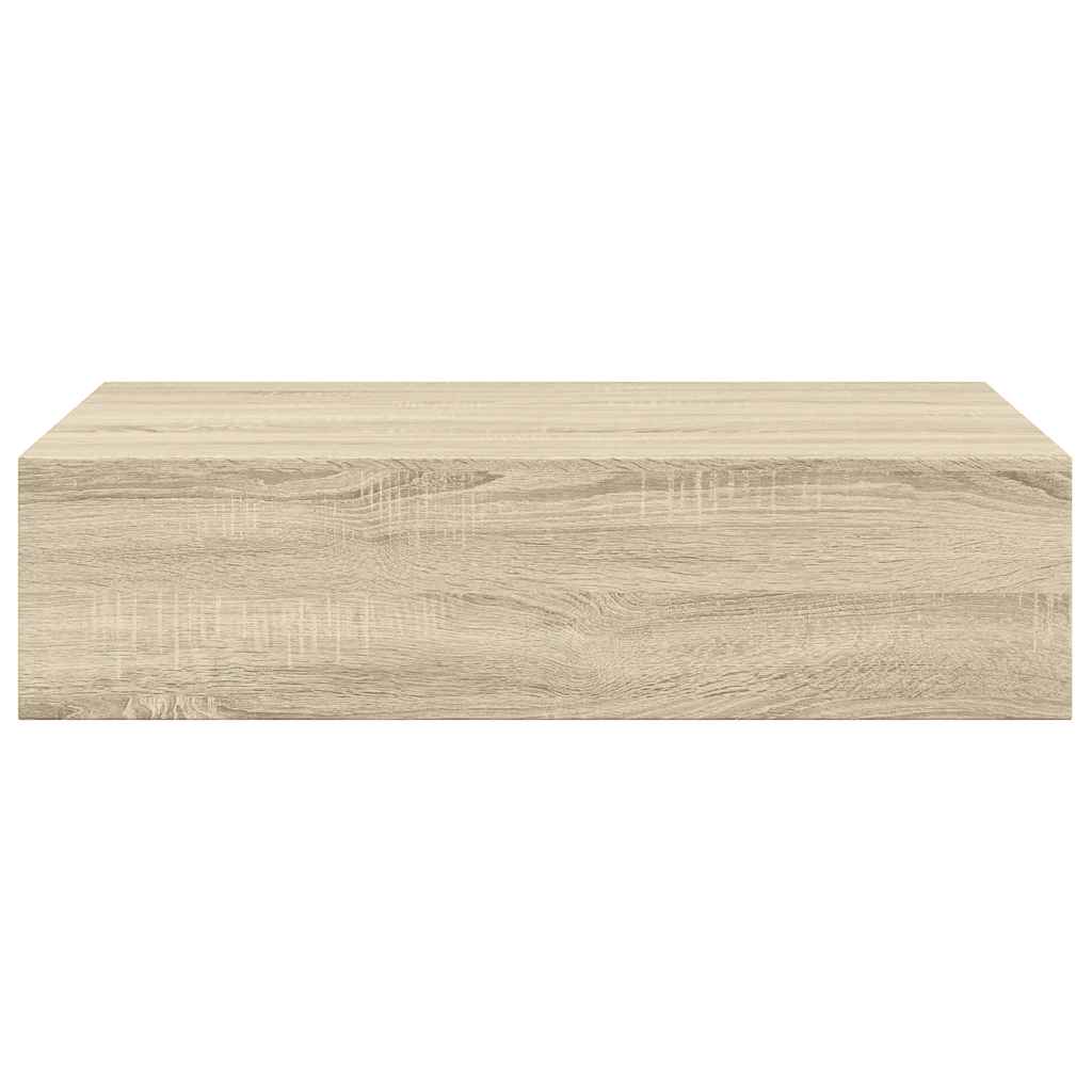 Scaffale con Cassetti da Parete Rovere 40x23,5x10 cm in MDF