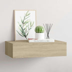 Scaffale con Cassetti da Parete Rovere 40x23,5x10 cm in MDF