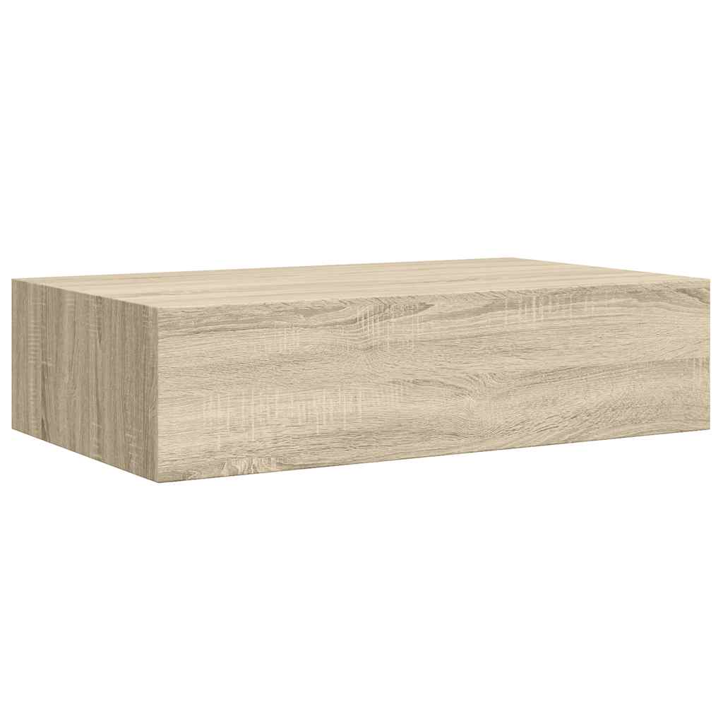 Scaffali con Cassetti da Parete 2 pz Rovere 40x23,5x10 cm MDF