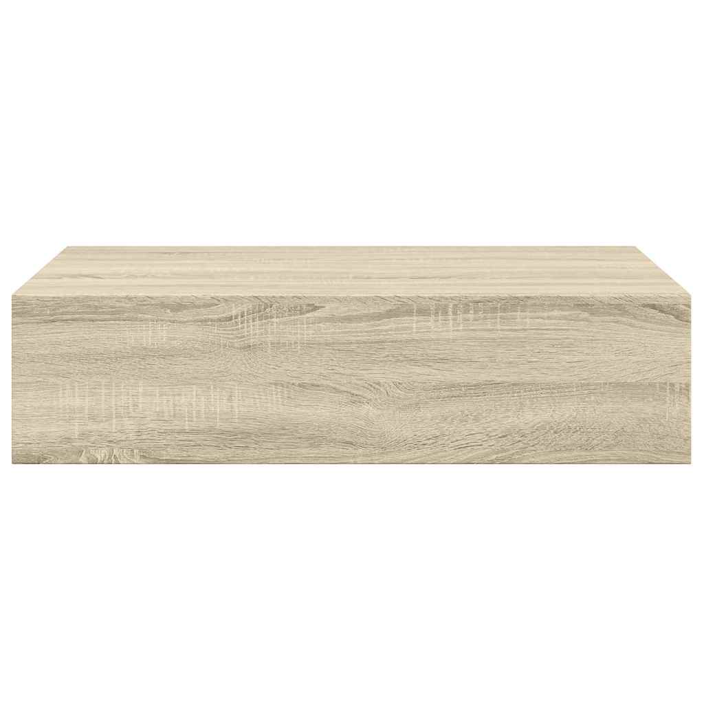 Scaffali con Cassetti da Parete 2 pz Rovere 40x23,5x10 cm MDF