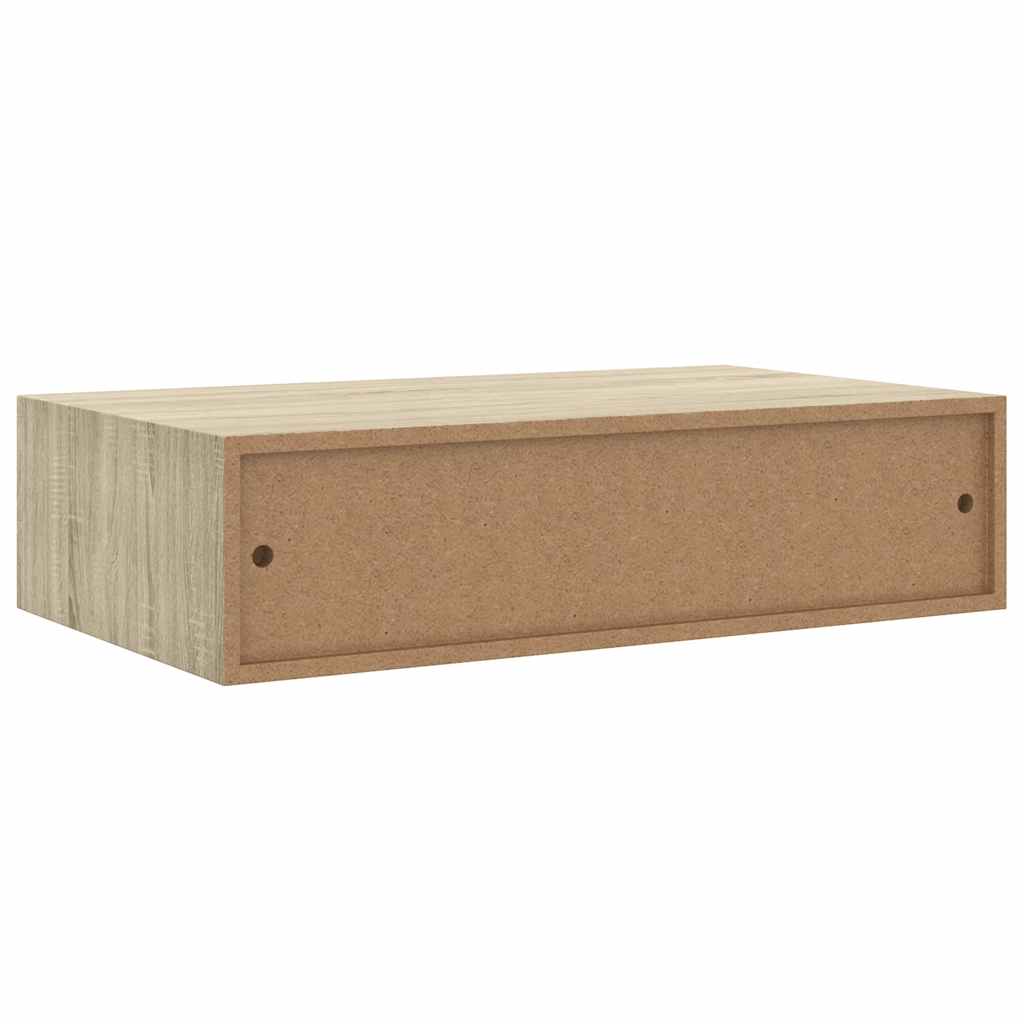 Scaffali con Cassetti da Parete 2 pz Rovere 40x23,5x10 cm MDF