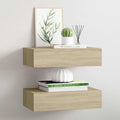 Scaffali con Cassetti da Parete 2 pz Rovere 40x23,5x10 cm MDF