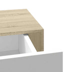Mensola a muro con cassetti in rovere e bianco 40x23,5x10 cm MDF