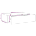 Mensola a muro con cassetti in rovere e bianco 40x23,5x10 cm MDF