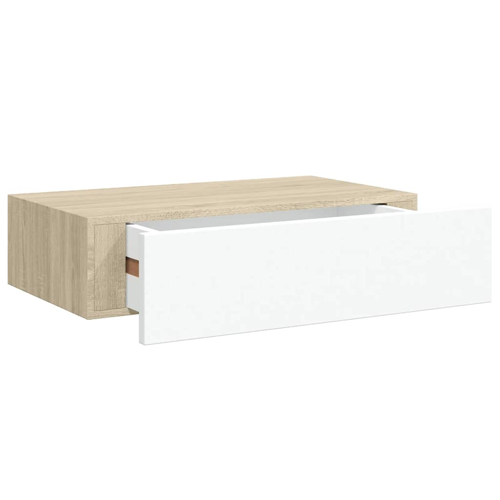 Scaffali con Cassetti 2 pz Rovere e Bianco 40x23,5x10 cm in MDF