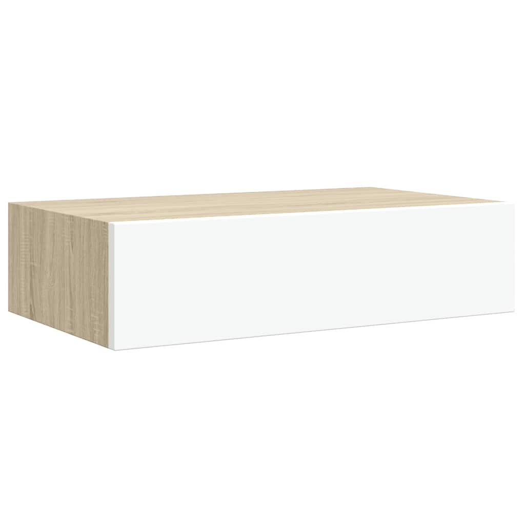 Scaffali con Cassetti 2 pz Rovere e Bianco 40x23,5x10 cm in MDF