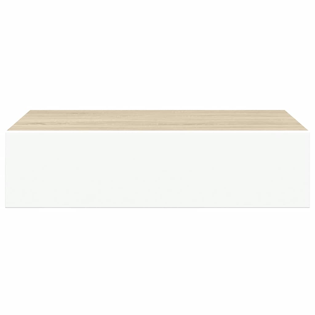 Scaffali con Cassetti 2 pz Rovere e Bianco 40x23,5x10 cm in MDF