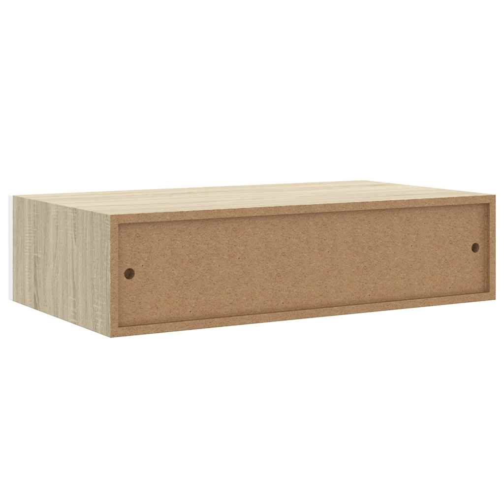 Scaffali con Cassetti 2 pz Rovere e Bianco 40x23,5x10 cm in MDF