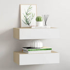 Scaffali con Cassetti 2 pz Rovere e Bianco 40x23,5x10 cm in MDF