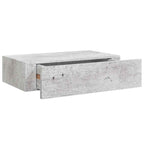 Scaffale con Cassetti da Parete Grigio Cemento 40x23,5x10cm MDF