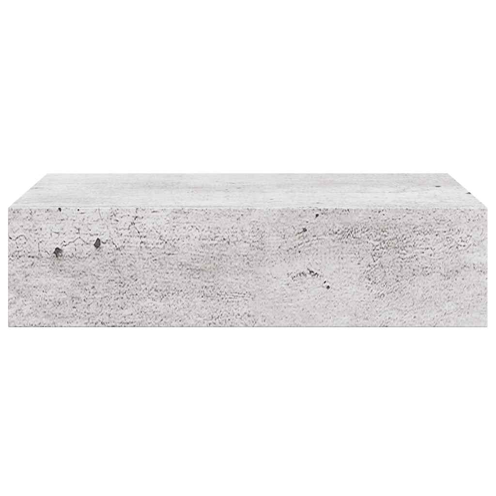 Scaffale con Cassetti da Parete Grigio Cemento 40x23,5x10cm MDF