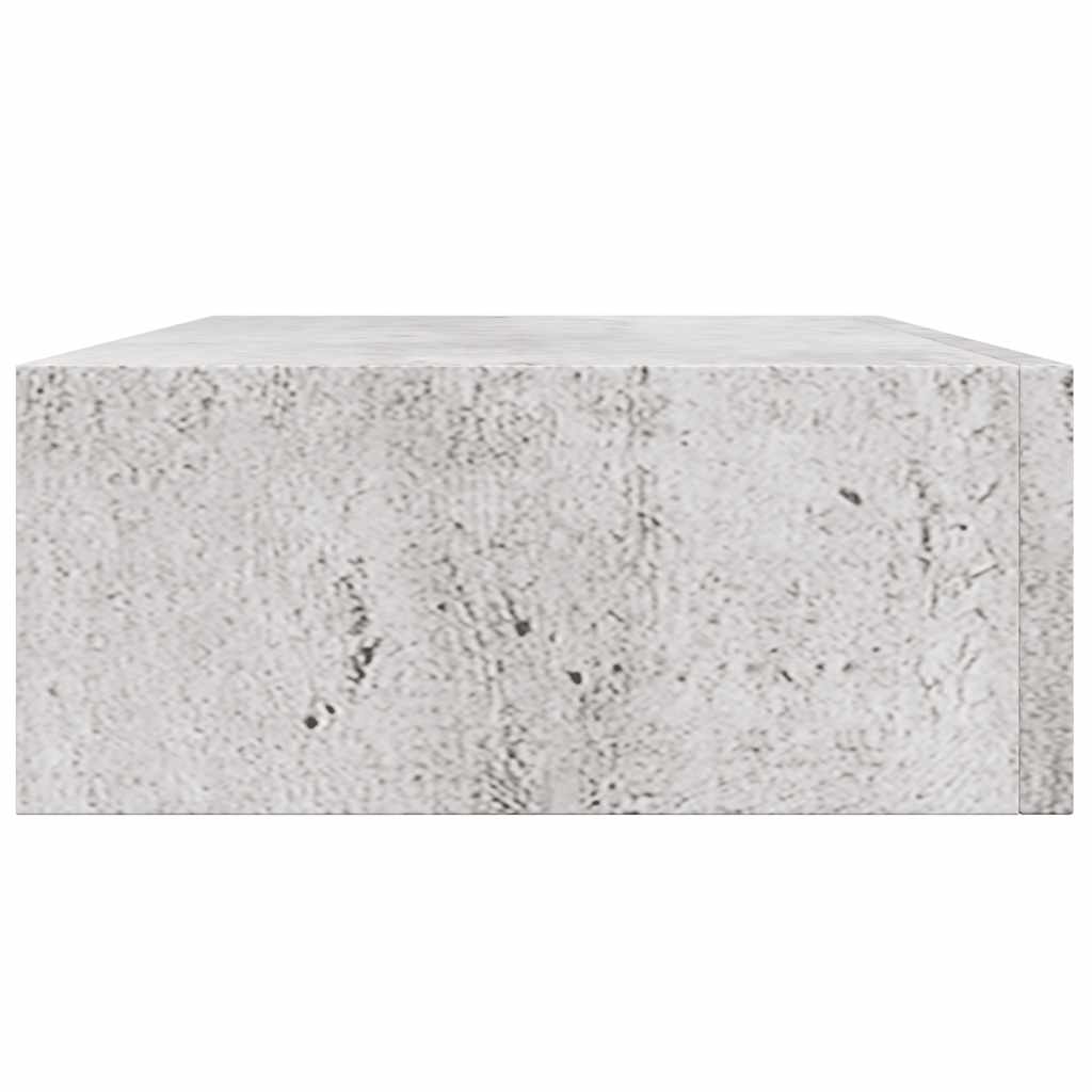 Scaffale con Cassetti da Parete Grigio Cemento 40x23,5x10cm MDF