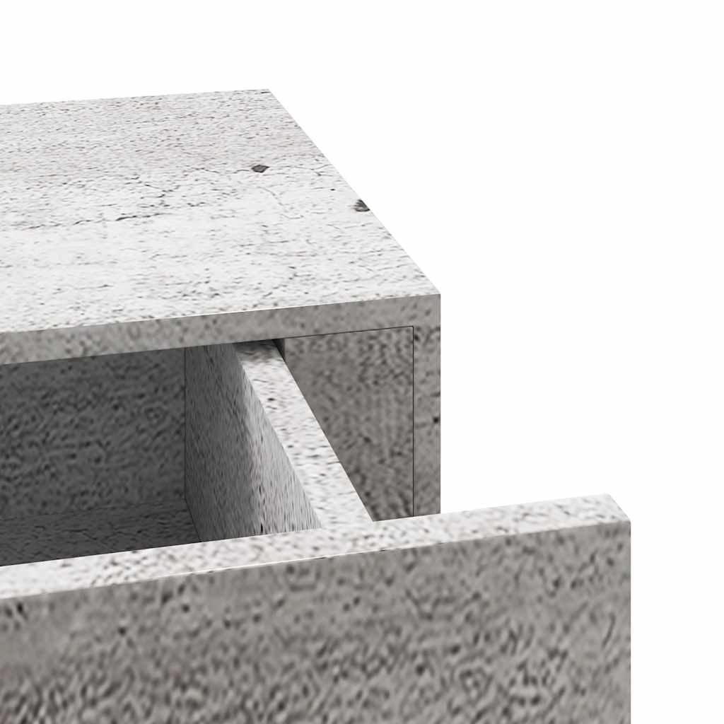 Scaffale con Cassetti da Parete Grigio Cemento 40x23,5x10cm MDF