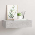Scaffale con Cassetti da Parete Grigio Cemento 40x23,5x10cm MDF