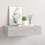 Scaffale con Cassetti da Parete Grigio Cemento 40x23,5x10cm MDF