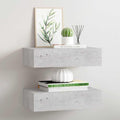 Scaffali con Cassetti 2 pz Grigio Cemento 40x23,5x10 cm in MDF