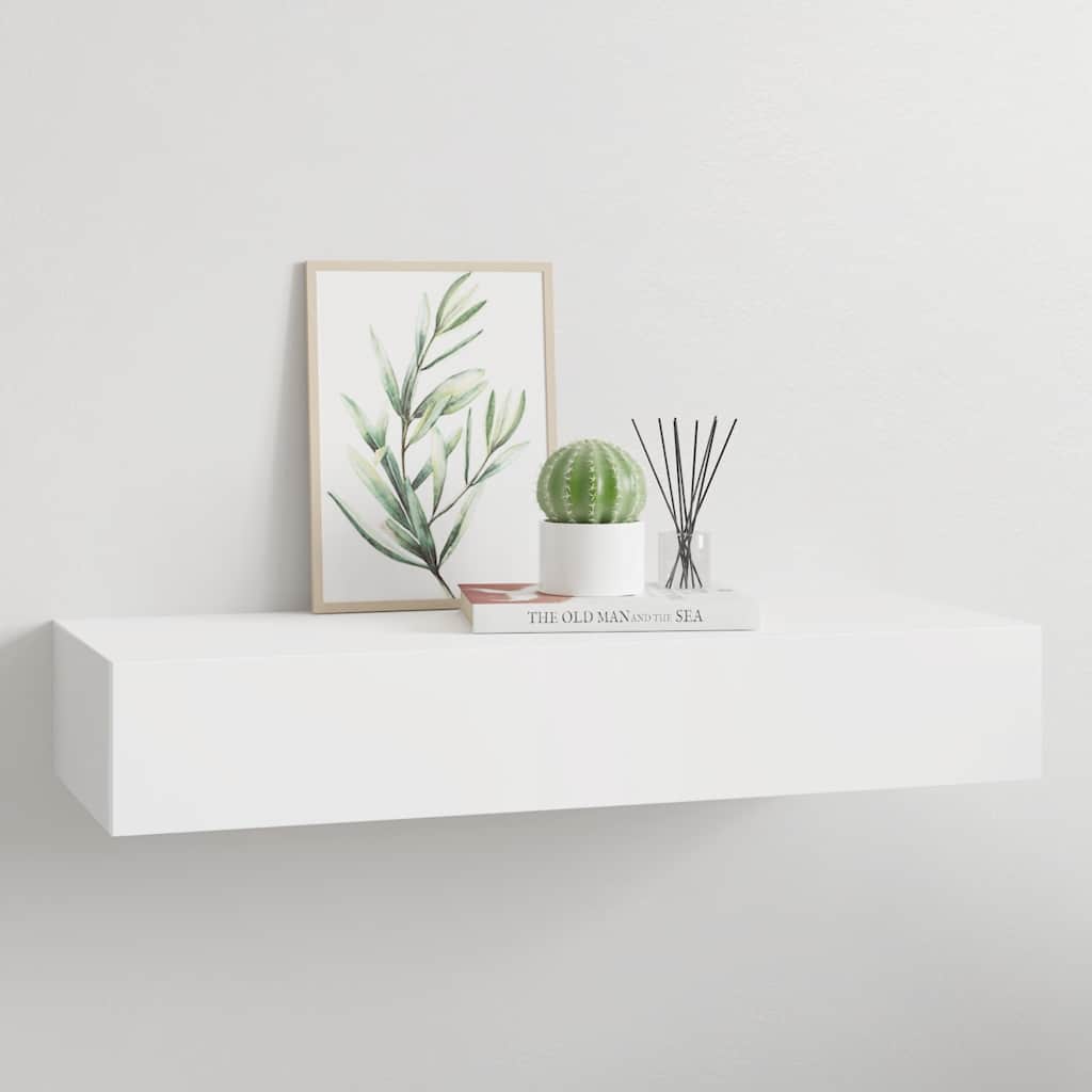 Scaffale con Cassetti da Parete Bianco 60x23,5x10 cm in MDF