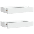 Scaffali con Cassetti da Parete 2 pz Bianchi 60x23,5x10 cm MDF