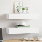 Scaffali con Cassetti da Parete 2 pz Bianchi 60x23,5x10 cm MDF