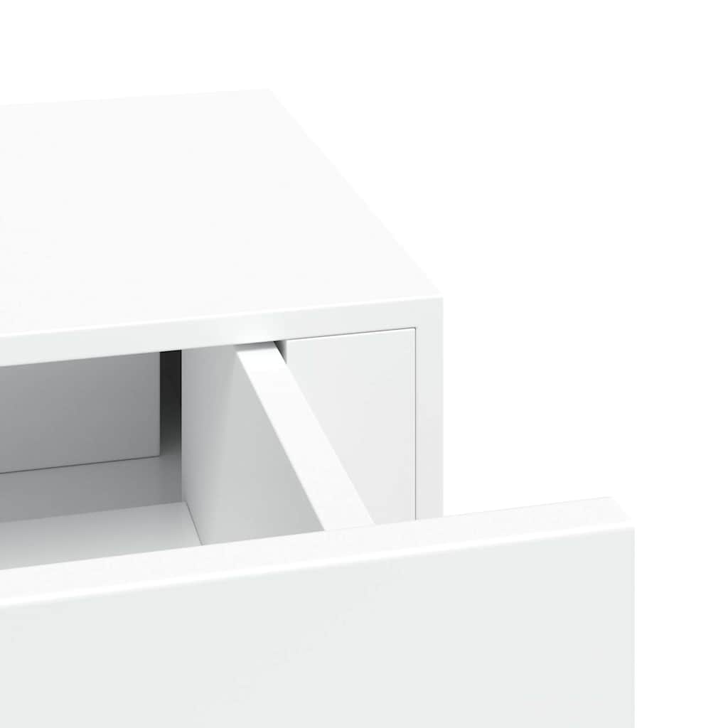 Scaffali con Cassetti da Parete 2 pz Bianchi 60x23,5x10 cm MDF
