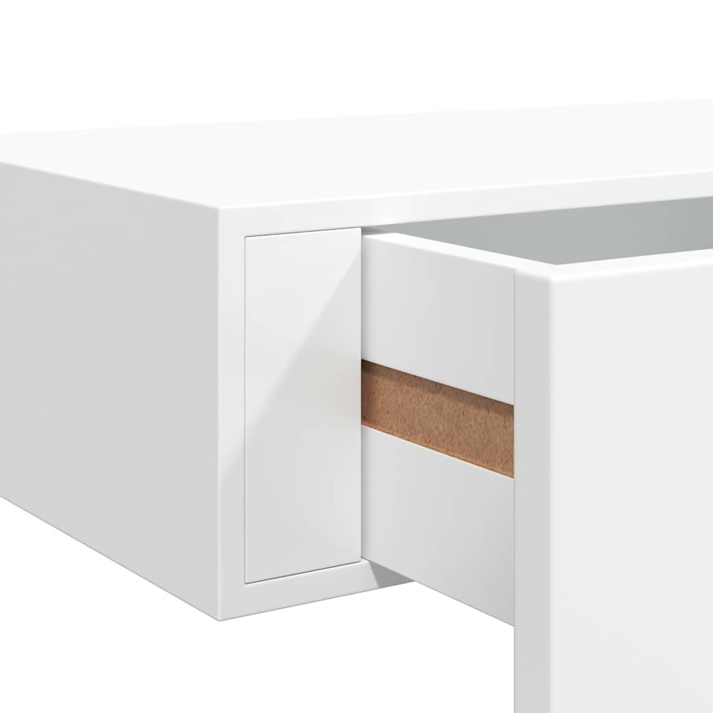 Scaffali con Cassetti da Parete 2 pz Bianchi 60x23,5x10 cm MDF