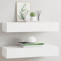 Scaffali con Cassetti da Parete 2 pz Bianchi 60x23,5x10 cm MDF