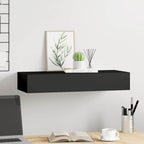 Scaffale con Cassetti da Parete Nero 60x23,5x10 cm in MDF
