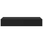 Scaffale con Cassetti da Parete Nero 60x23,5x10 cm in MDF