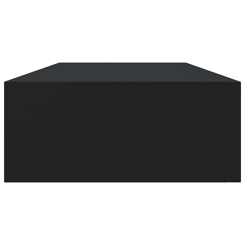 Scaffale con Cassetti da Parete Nero 60x23,5x10 cm in MDF