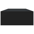Scaffale con Cassetti da Parete Nero 60x23,5x10 cm in MDF