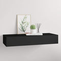 Scaffale con Cassetti da Parete Nero 60x23,5x10 cm in MDF