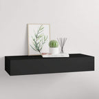 Scaffale con Cassetti da Parete Nero 60x23,5x10 cm in MDF