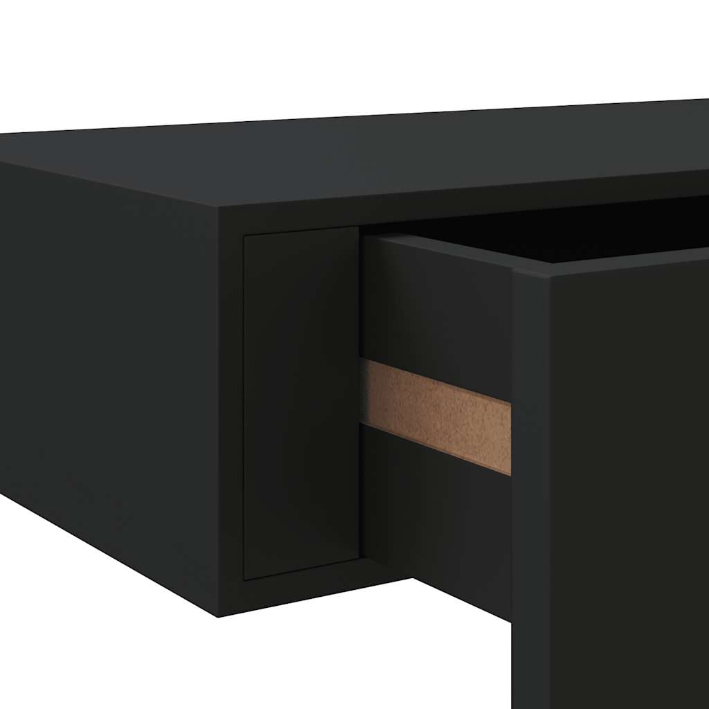 Scaffali con Cassetti da Parete 2 pz Neri 60x23,5x10 cm MDF