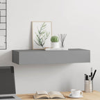 Scaffale con Cassetti da Parete Grigio 60x23,5x10 cm in MDF