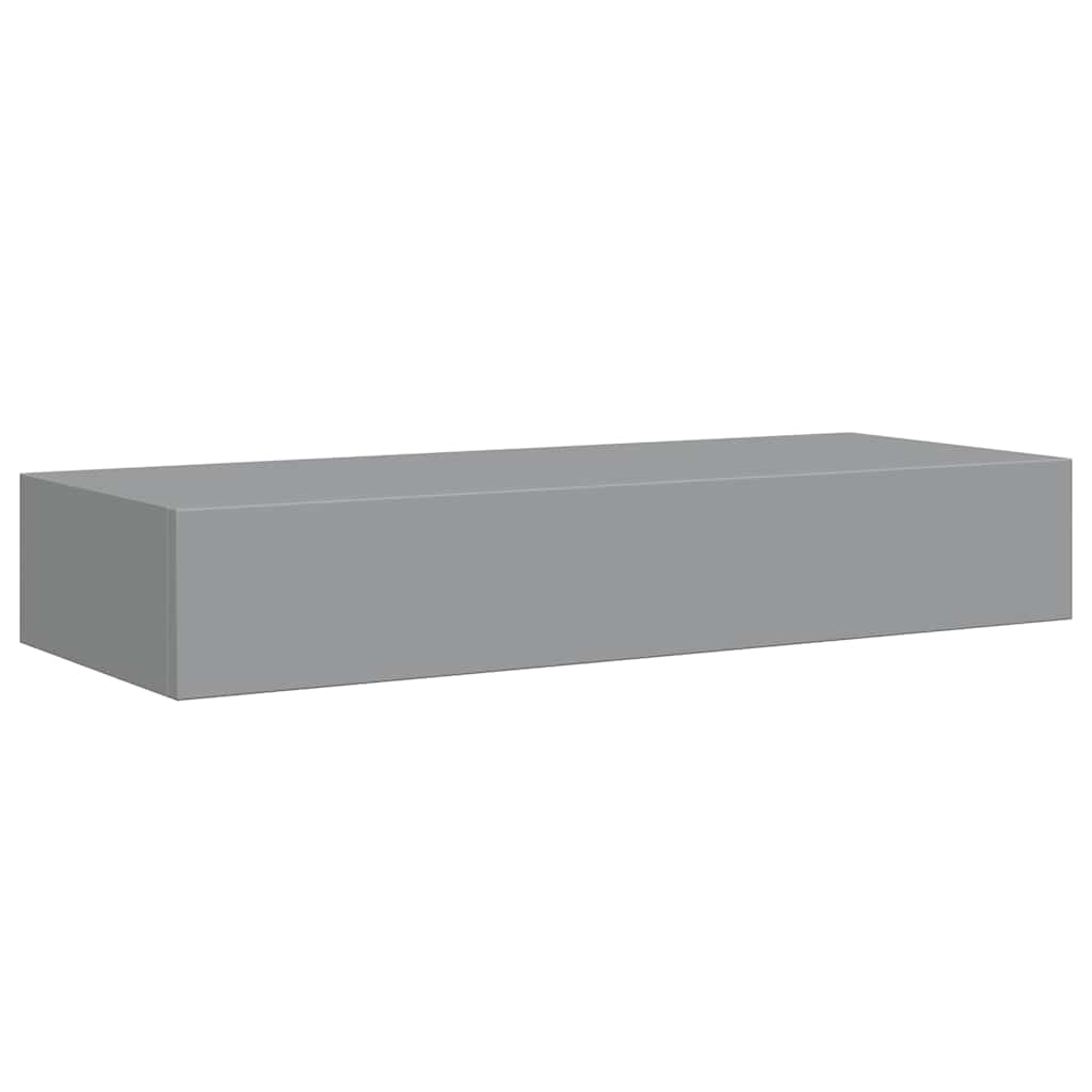 Scaffale con Cassetti da Parete Grigio 60x23,5x10 cm in MDF