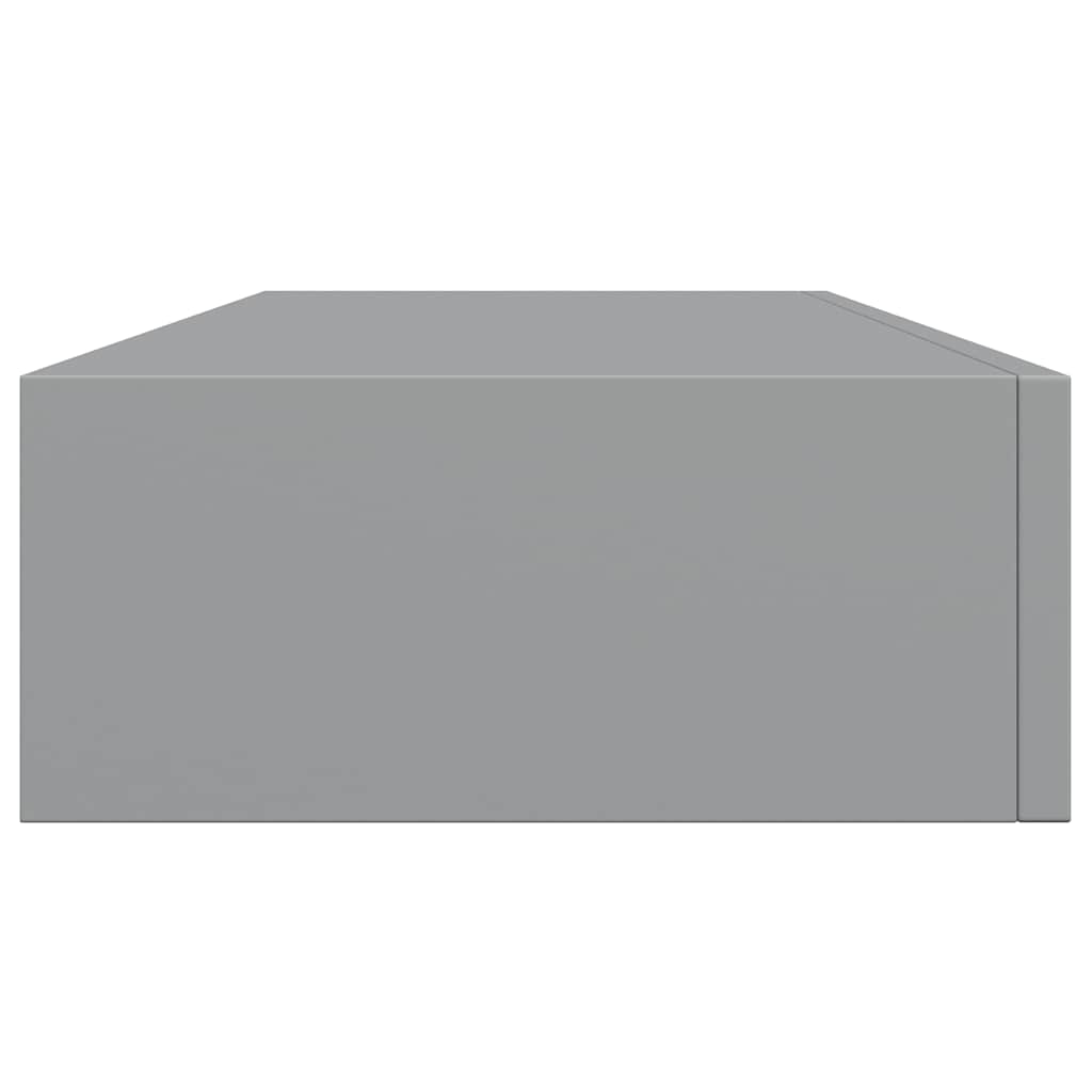 Scaffale con Cassetti da Parete Grigio 60x23,5x10 cm in MDF