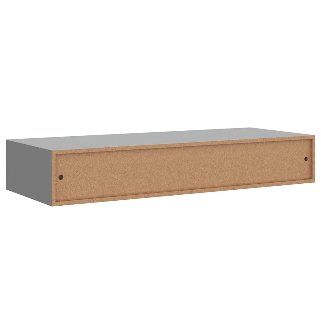 Scaffale con Cassetti da Parete Grigio 60x23,5x10 cm in MDF