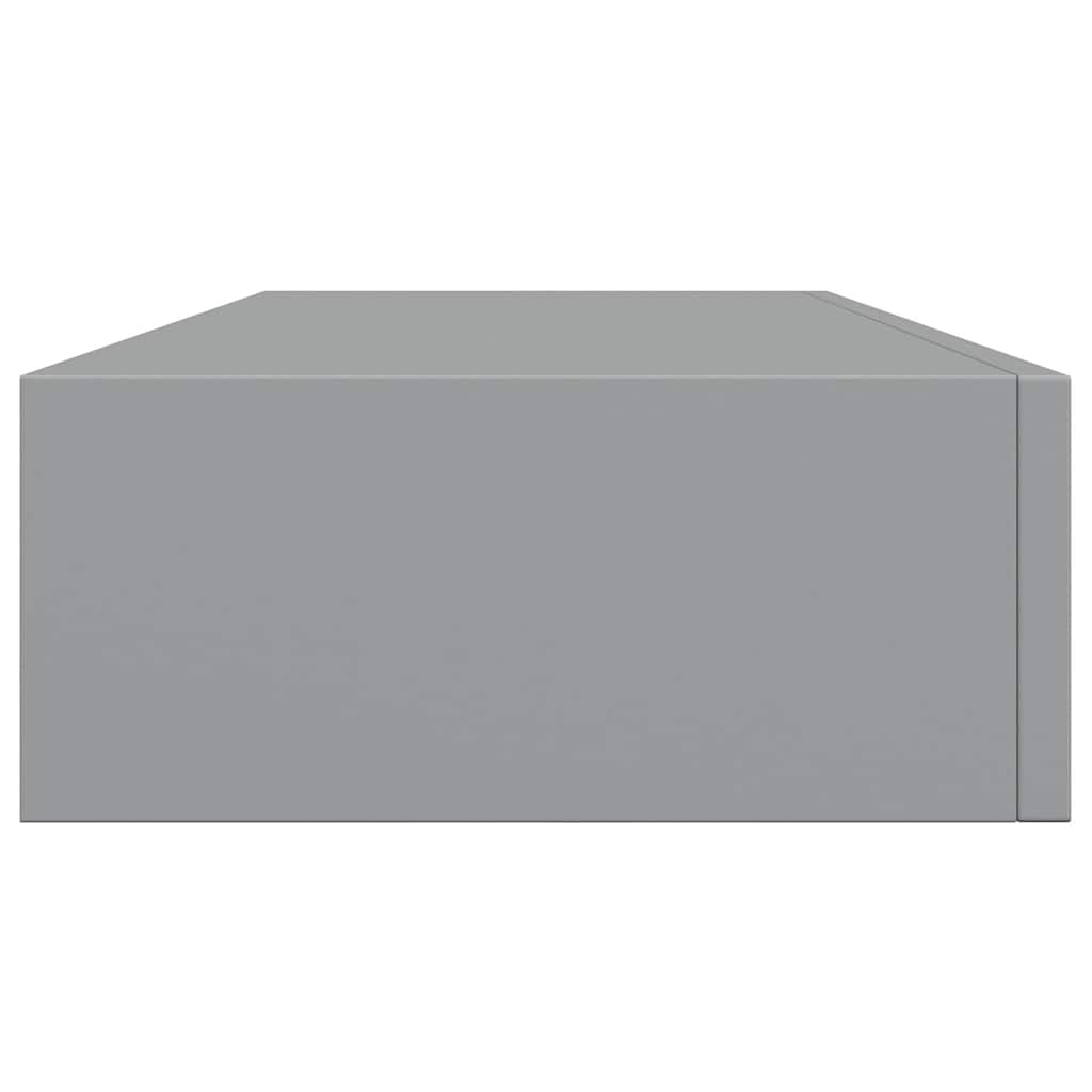 Scaffali con Cassetti da Parete 2 pz Grigi 60x23,5x10 cm MDF