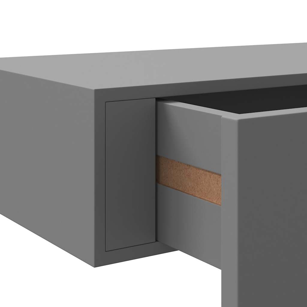 Scaffali con Cassetti da Parete 2 pz Grigi 60x23,5x10 cm MDF