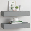 Scaffali con Cassetti da Parete 2 pz Grigi 60x23,5x10 cm MDF