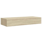 Scaffale con Cassetti da Parete Rovere 60x23,5x10 cm in MDF